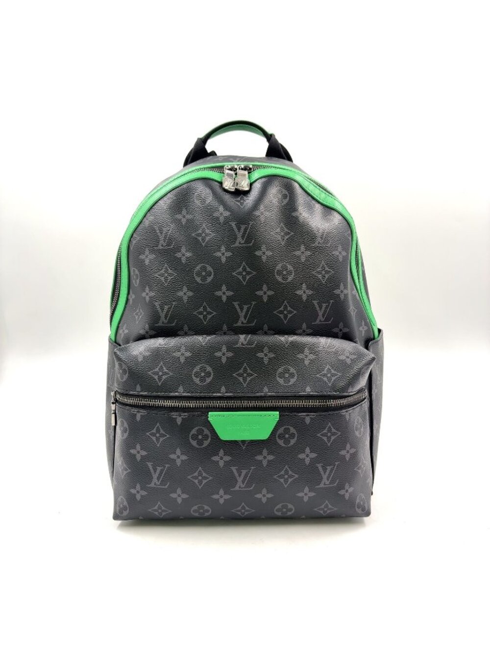 Louis Vuitton Discovery Enabled Leather Green Black Backpack Silver